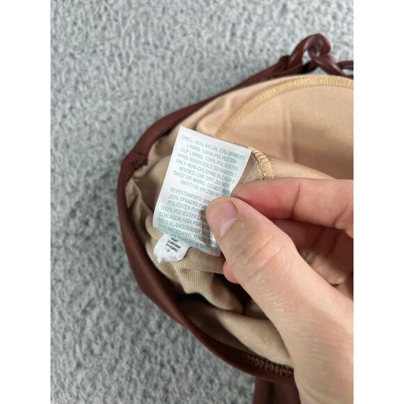 Kona Sol Swimsuit Women Large Brown Padded Accent One Piece Medium Coverage NWOT - Picture 6 of 11